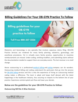 Billing Guidelines For Your OB-GYN Practice To Follow