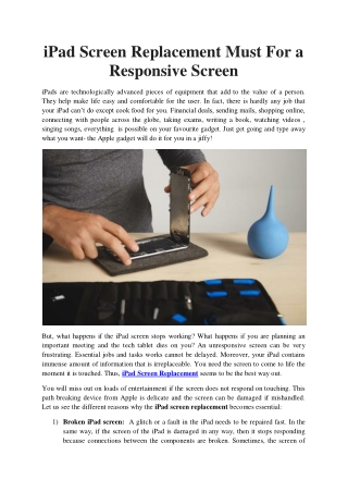 iPad Screen Replacement Must For a Responsive Screen
