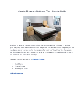 How to Finance a Mattress: The Ultimate Guide