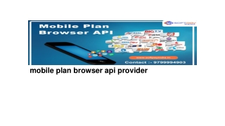 Mobile plan browser api provider