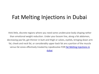 fat melting injections in dubai