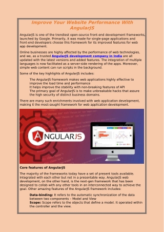 Improve Your Website Performance With AngularJS