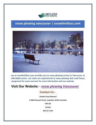 snow plowing vancouver | snowlimitless.com