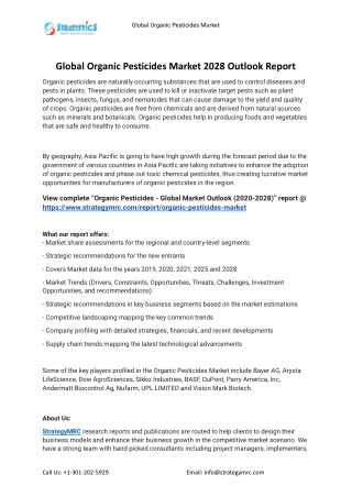 2021 Organic Pesticides Industry Global Analysis Report