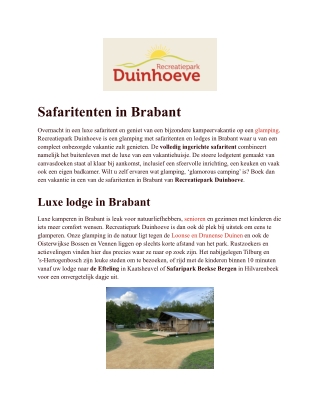 Safaritent huren