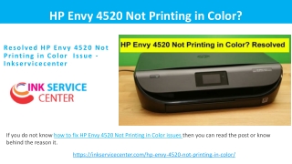 HP Envy 4520 Not Printing in Color - Issue Resolved