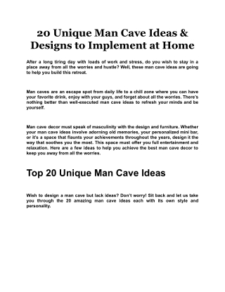 20 Unique Man Cave Ideas & Designs to Implement at Home