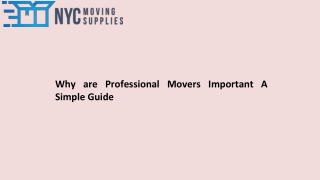 Why are Professional Movers Important A Simple Guide