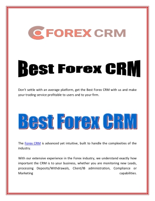 Best Forex CRM