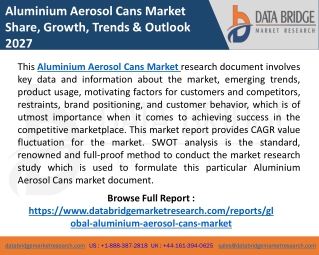 Aluminium Aerosol Cans Market Analysis by Key Players: BALL CORPORATION, Crown