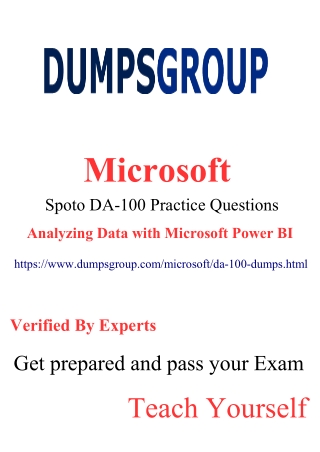 Free DA-100 Practice Test Questions | Guaranteed Success