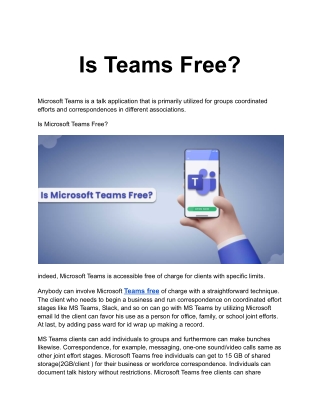 Is Teams Free_
