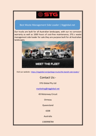 waste management side loaderBest Waste Management Side Loader | Stgglobal.net
