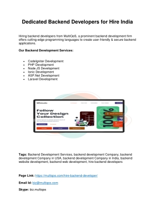 Hire the best Back-End developers From Leading Web Development Company India
