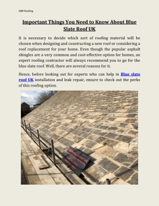 Important Things You Need to Know About Blue Slate Roof UK