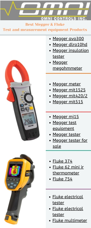 Best Megger and Fluke Test and measurement equipment Products