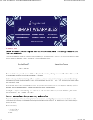 Smart Wearable Devices Report - Signicent LLP