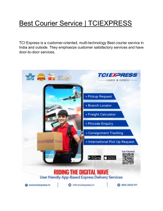 Best Courier Service | TCIEXPRESS
