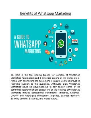 Benefits of Whatsapp Marketing