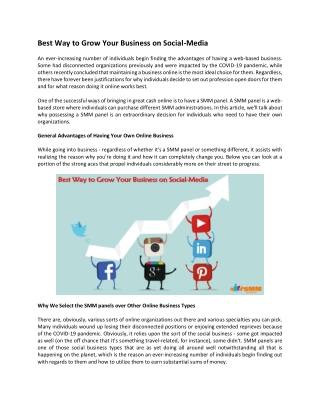 Best Way to Grow Your Business on Social-Media