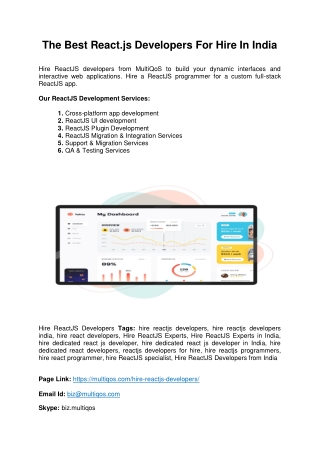 Hire Top Dedicated Reactjs Developers From Leading Mobile And Web Development Co