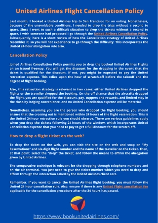United Airlines Flight Cancellation Policy