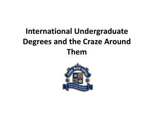 International Undergraduate Degrees and the Craze Around Them