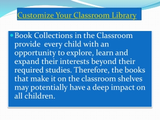 Customize Your Classroom Library