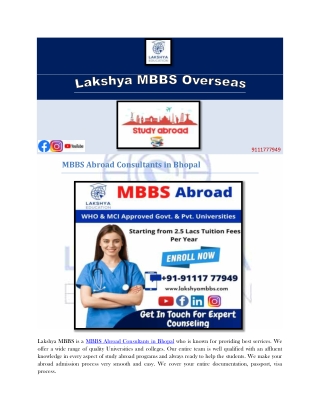 Best Consultancy for MBBS Abroad in Bhopal