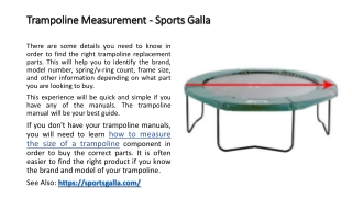 Trampoline Measurment