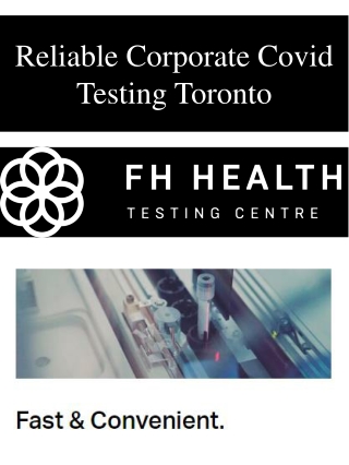 Reliable Corporate Covid Testing Toronto