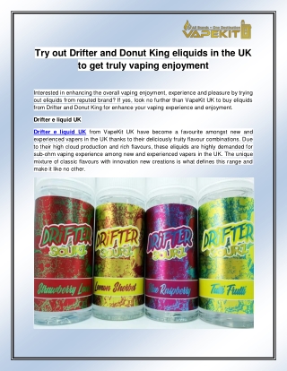 Drifter e liquid UK