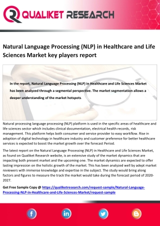 Natural Language Processing (NLP) in Healthcare and Life Sciences Market