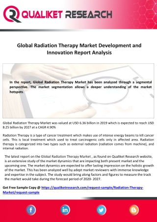 Global Radiation Therapy Market full detailed report 2027