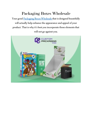 Packaging Boxes Wholesale