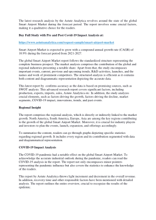 Smart Airport Market In-depth Analysis by Risk Factors, Economic Fluctuations