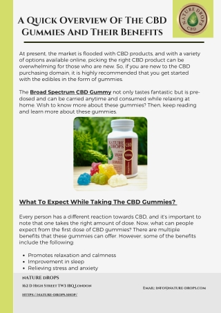 A Quick Overview Of The Broad Spectrum CBD Gummy And Their Benefits
