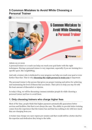 blogs.vfitnessclub.com-5 Common Mistakes to Avoid While Choosing a Personal Trainer