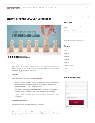 Benefits of having CMA USA Certification