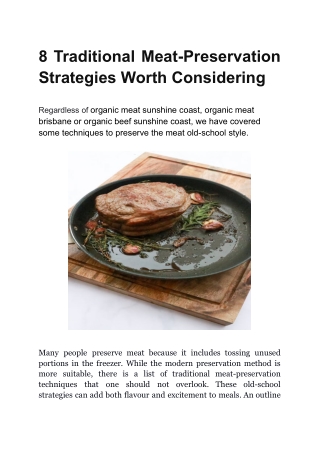 8 Traditional Meat-Preservation Strategies Worth Considering