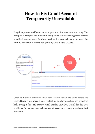 How To Fix Gmail Account Temporarily Unavailable - Setupsemail.co