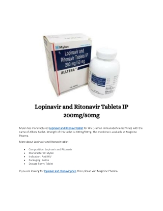 lopinavir and ritonavir price