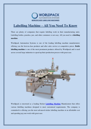 Labelling Machine – All You Need To Know