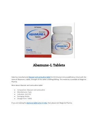 Abamune tablet price in India
