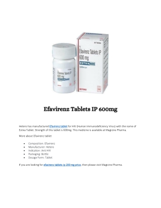 efavirenz tablets ip 200 mg price