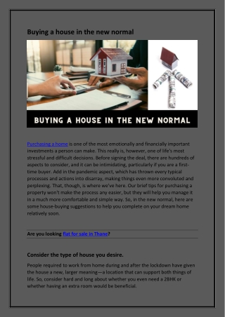 Buying a house in the new normal-converted