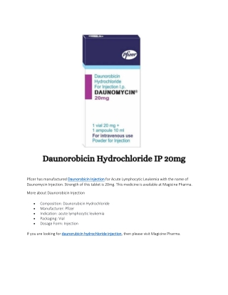 daunorubicin hydrochloride injection