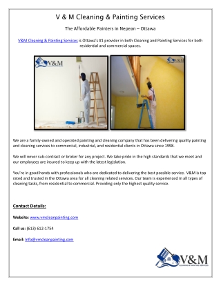 Affordable Painting Services for Commercial and Residential In Stittsville