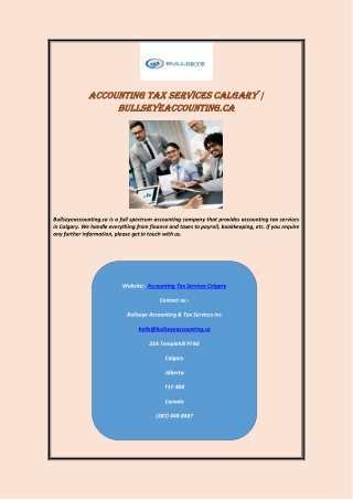 Accounting Tax Services Calgary | Bullseyeaccounting.ca
