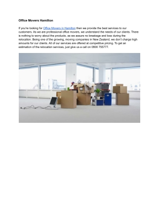 Office Movers Hamilton